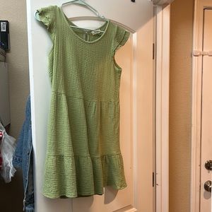 Green muslin sun dress